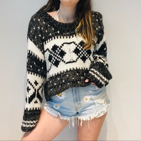 Free People chunky oversized pattern sweater - Picture 3 of 6